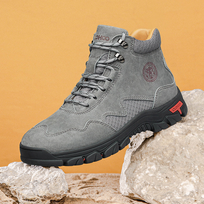 Men's Suede Work Boots - Lace-Up, Waterproof, Wide Toe Box with Arch Support