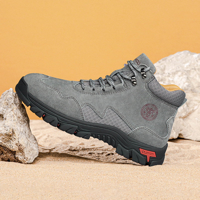 Men's Suede Work Boots - Lace-Up, Waterproof, Wide Toe Box with Arch Support