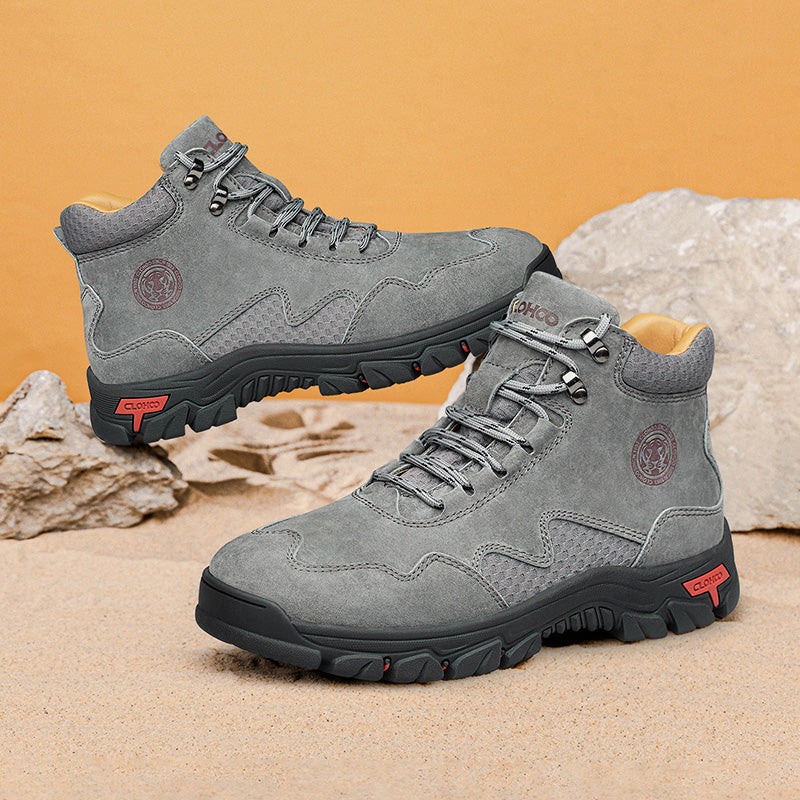 Men's Suede Work Boots - Lace-Up, Waterproof, Wide Toe Box with Arch Support