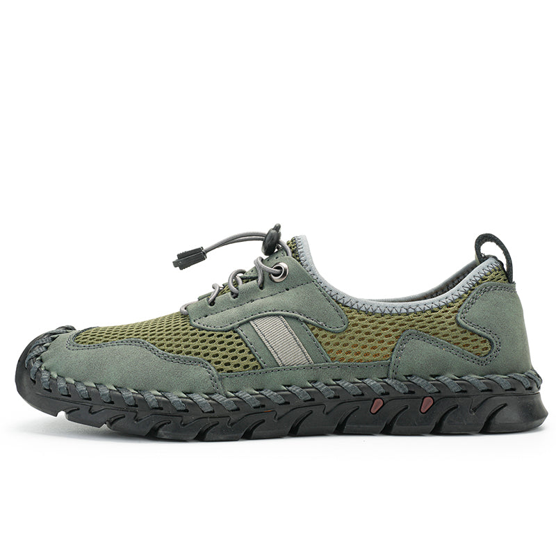 Men's Mesh Hiking Shoes - Slip-On, Breathable, Slip-Resistant, Wide Toe Box with Arch Support