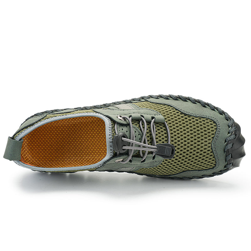 Men's Mesh Hiking Shoes - Slip-On, Breathable, Slip-Resistant, Wide Toe Box with Arch Support