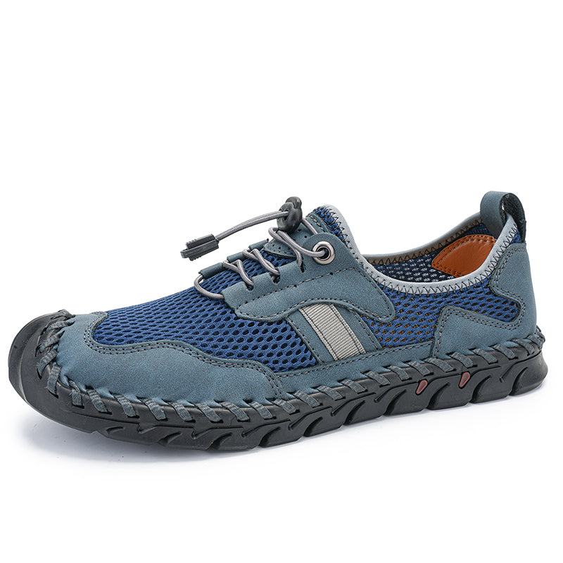 Men's Mesh Hiking Shoes - Slip-On, Breathable, Slip-Resistant, Wide Toe Box with Arch Support