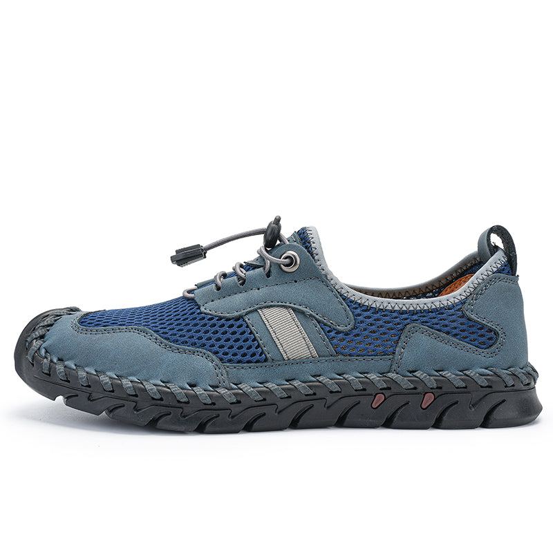 Men's Mesh Hiking Shoes - Slip-On, Breathable, Slip-Resistant, Wide Toe Box with Arch Support