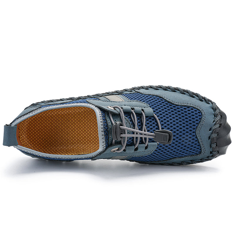 Men's Mesh Hiking Shoes - Slip-On, Breathable, Slip-Resistant, Wide Toe Box with Arch Support