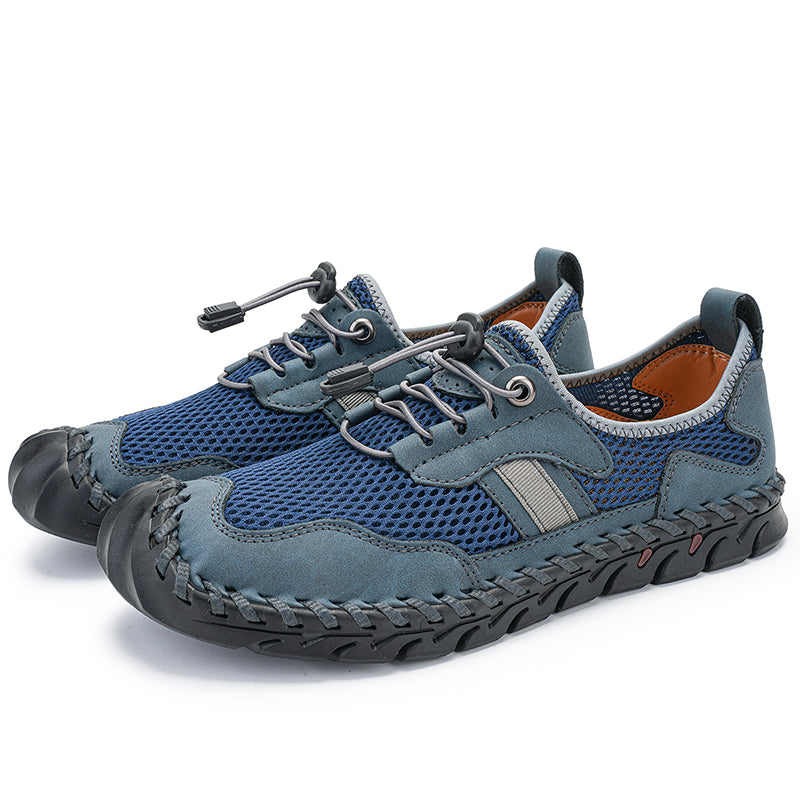 Men's Mesh Hiking Shoes - Slip-On, Breathable, Slip-Resistant, Wide Toe Box with Arch Support