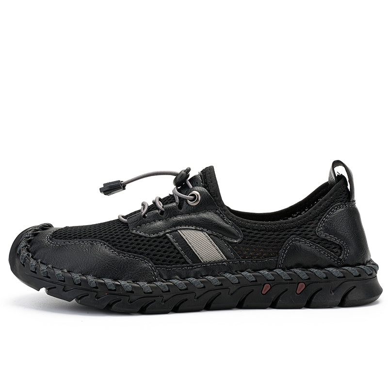 Men's Mesh Hiking Shoes - Slip-On, Breathable, Slip-Resistant, Wide Toe Box with Arch Support