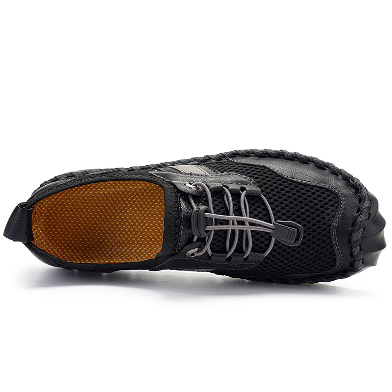 Men's Mesh Hiking Shoes - Slip-On, Breathable, Slip-Resistant, Wide Toe Box with Arch Support