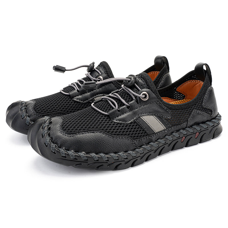Men's Mesh Hiking Shoes - Slip-On, Breathable, Slip-Resistant, Wide Toe Box with Arch Support
