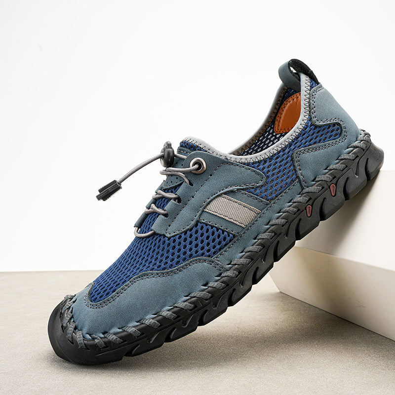 Men's Mesh Hiking Shoes - Slip-On, Breathable, Slip-Resistant, Wide Toe Box with Arch Support