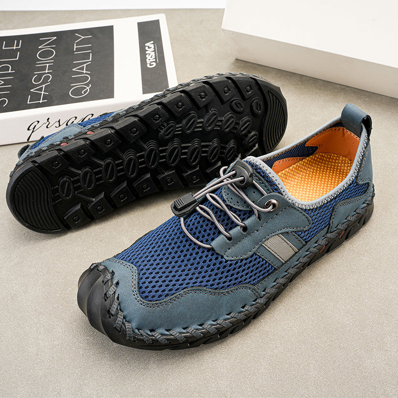 Men's Mesh Hiking Shoes - Slip-On, Breathable, Slip-Resistant, Wide Toe Box with Arch Support