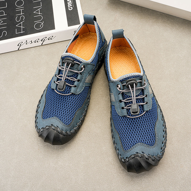 Men's Mesh Hiking Shoes - Slip-On, Breathable, Slip-Resistant, Wide Toe Box with Arch Support