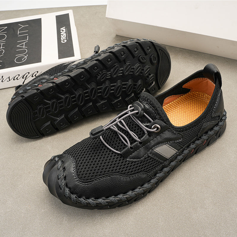 Men's Mesh Hiking Shoes - Slip-On, Breathable, Slip-Resistant, Wide Toe Box with Arch Support