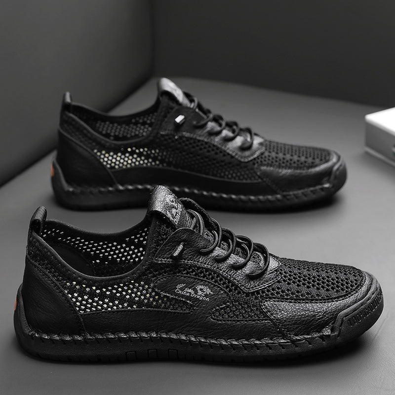 Men's Mixed Material Casual Boots - Slip-On, Lightweight, Wide Toe Box with Arch Support