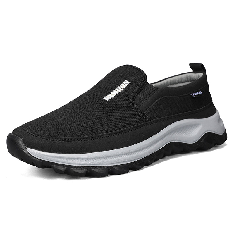 Men's Mesh Walking Shoes - Slip-On, Cushioned, Wide Toe Box with Arch Support