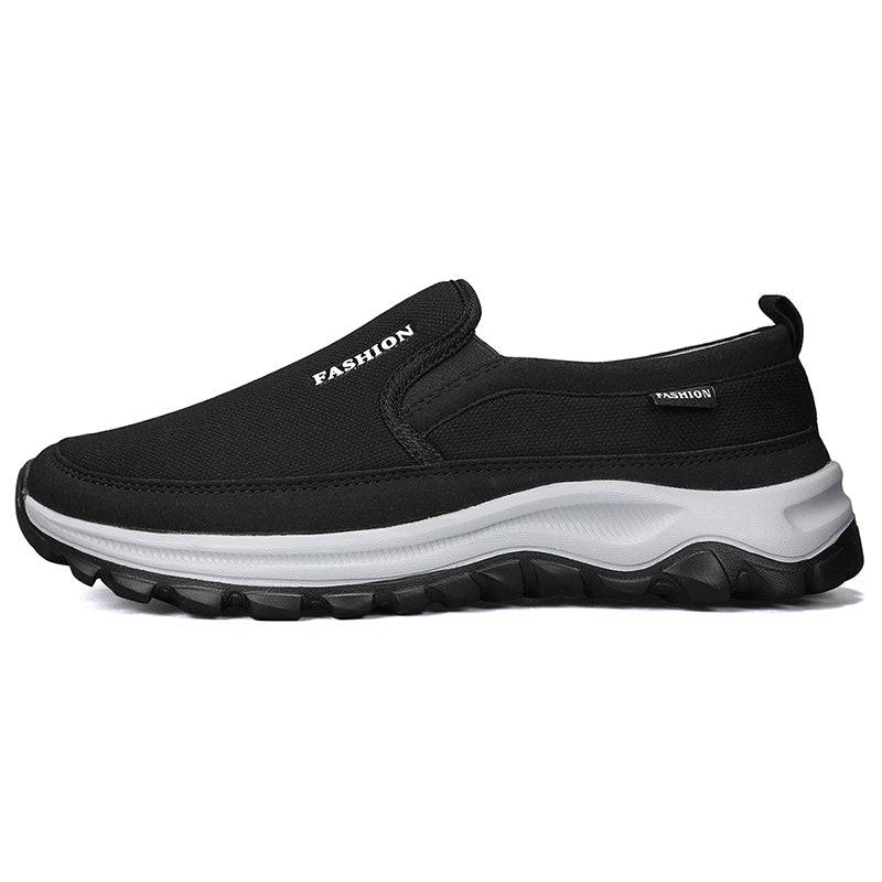 Men's Mesh Walking Shoes - Slip-On, Cushioned, Wide Toe Box with Arch Support