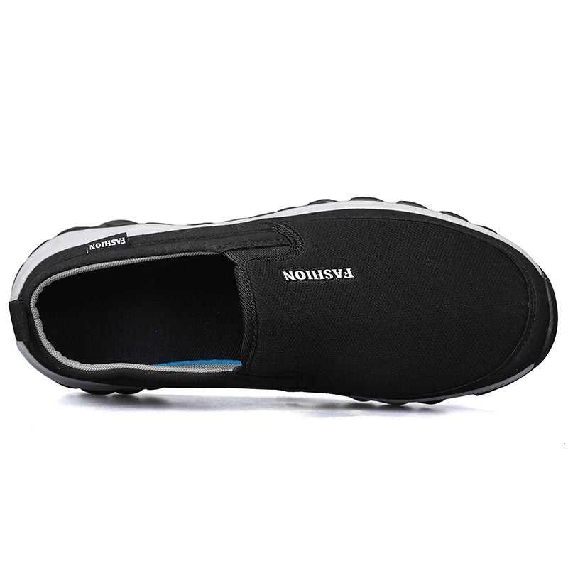 Men's Mesh Walking Shoes - Slip-On, Cushioned, Wide Toe Box with Arch Support