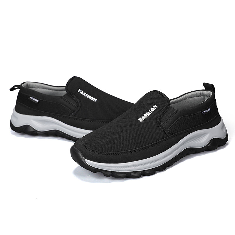 Men's Mesh Walking Shoes - Slip-On, Cushioned, Wide Toe Box with Arch Support