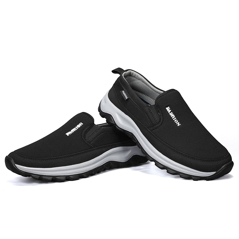 Men's Mesh Walking Shoes - Slip-On, Cushioned, Wide Toe Box with Arch Support