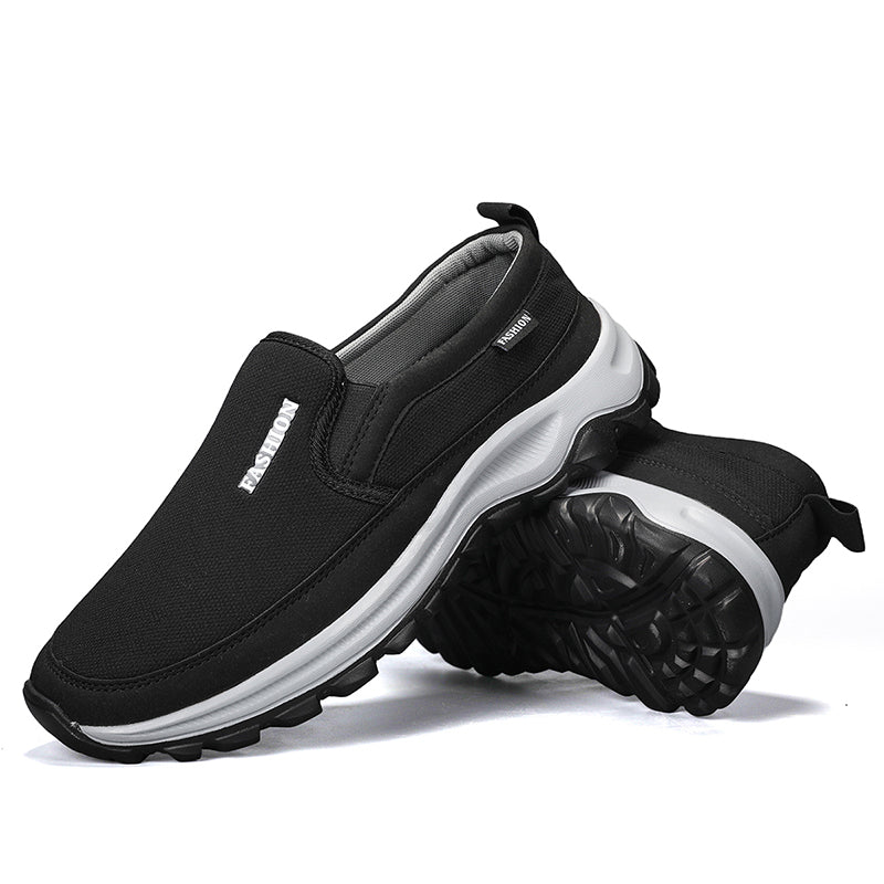 Men's Mesh Walking Shoes - Slip-On, Cushioned, Wide Toe Box with Arch Support