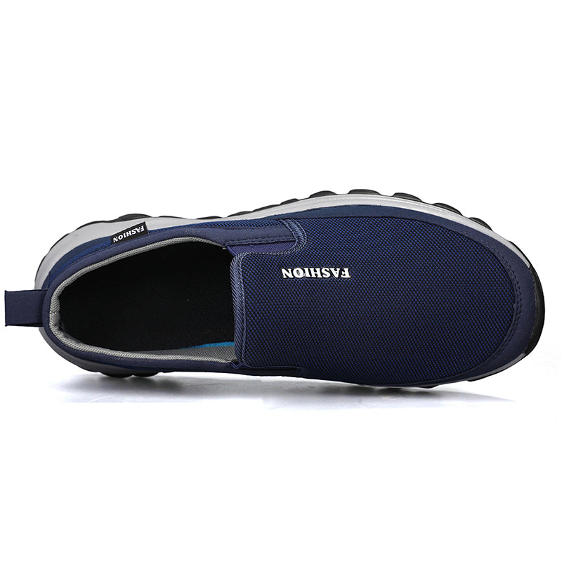 Men's Mesh Walking Shoes - Slip-On, Cushioned, Wide Toe Box with Arch Support