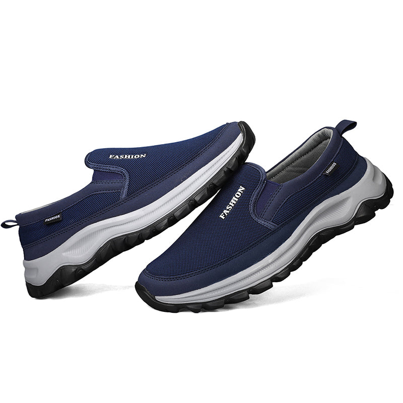 Men's Mesh Walking Shoes - Slip-On, Cushioned, Wide Toe Box with Arch Support