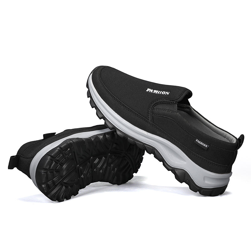 Men's Mesh Walking Shoes - Slip-On, Cushioned, Wide Toe Box with Arch Support