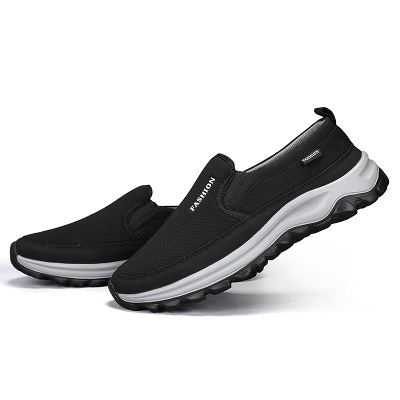 Men's Mesh Walking Shoes - Slip-On, Cushioned, Wide Toe Box with Arch Support
