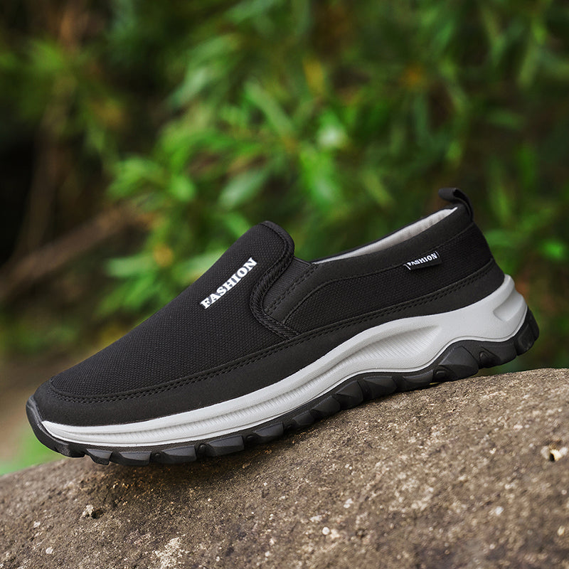 Men's Mesh Walking Shoes - Slip-On, Cushioned, Wide Toe Box with Arch Support