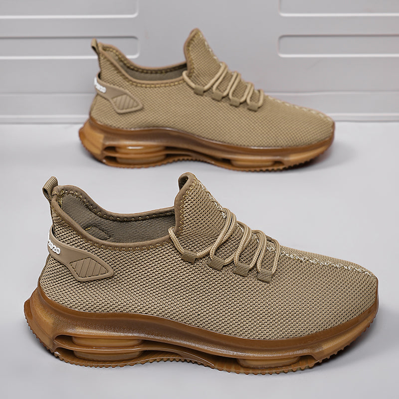 Men's Mesh Walking Shoes - Lace-Up, Cushioned, Wide Toe Box with Arch Support