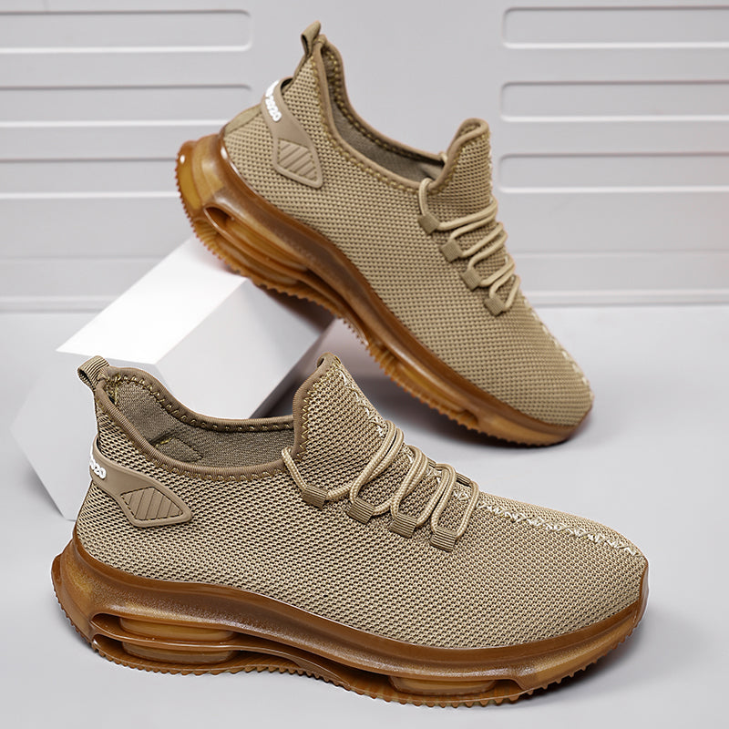 Men's Mesh Walking Shoes - Lace-Up, Cushioned, Wide Toe Box with Arch Support