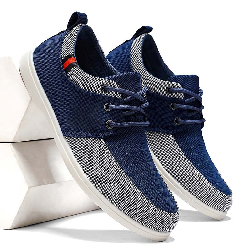 Men's Mesh Walking Shoes - Lace-Up, Breathable, Wide Toe Box with Arch Support