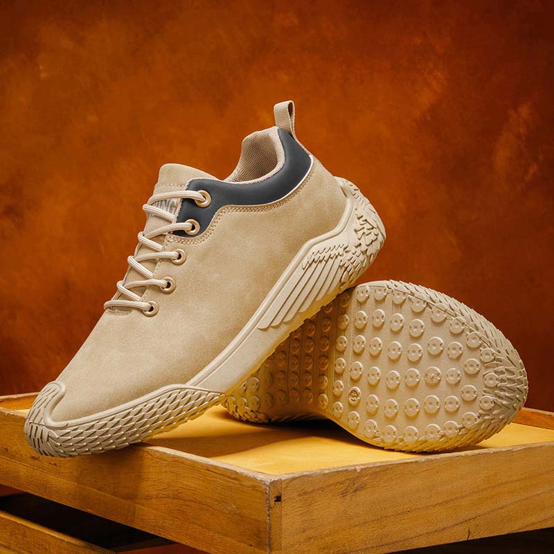 Men's Mixed Suede Casual Boots - Lace-Up, Waterproof, Wide Toe Box with Arch Support