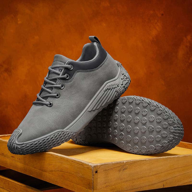 Men's Mixed Suede Casual Boots - Lace-Up, Waterproof, Wide Toe Box with Arch Support