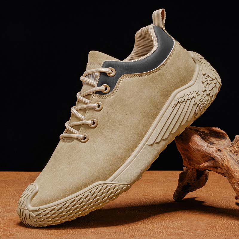 Men's Mixed Suede Casual Boots - Lace-Up, Waterproof, Wide Toe Box with Arch Support