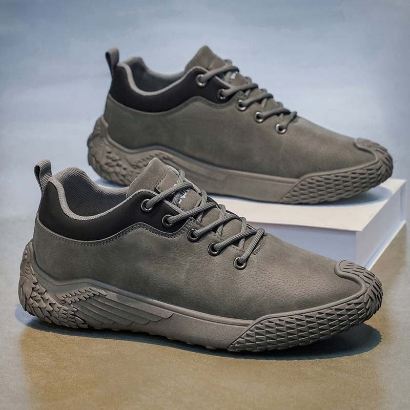 Men's Mixed Suede Casual Boots - Lace-Up, Waterproof, Wide Toe Box with Arch Support
