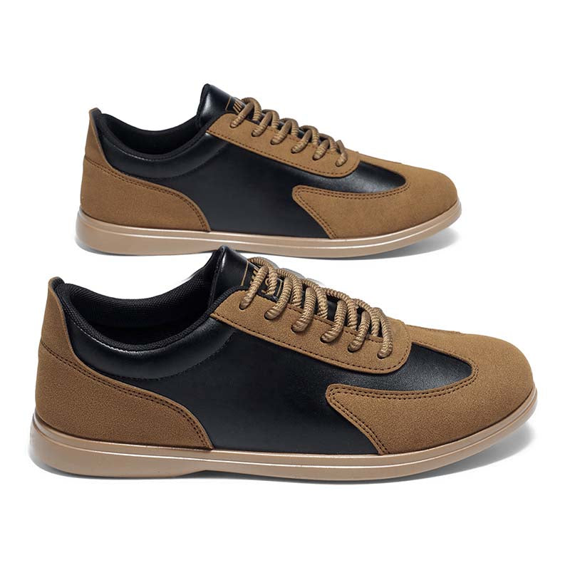 Men's Mixed Material Casual Boots - Lace-Up, Waterproof, Wide Toe Box with Arch Support
