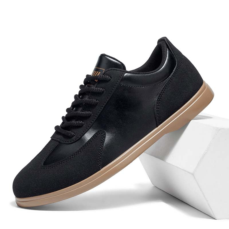 Men's Mixed Material Casual Boots - Lace-Up, Waterproof, Wide Toe Box with Arch Support