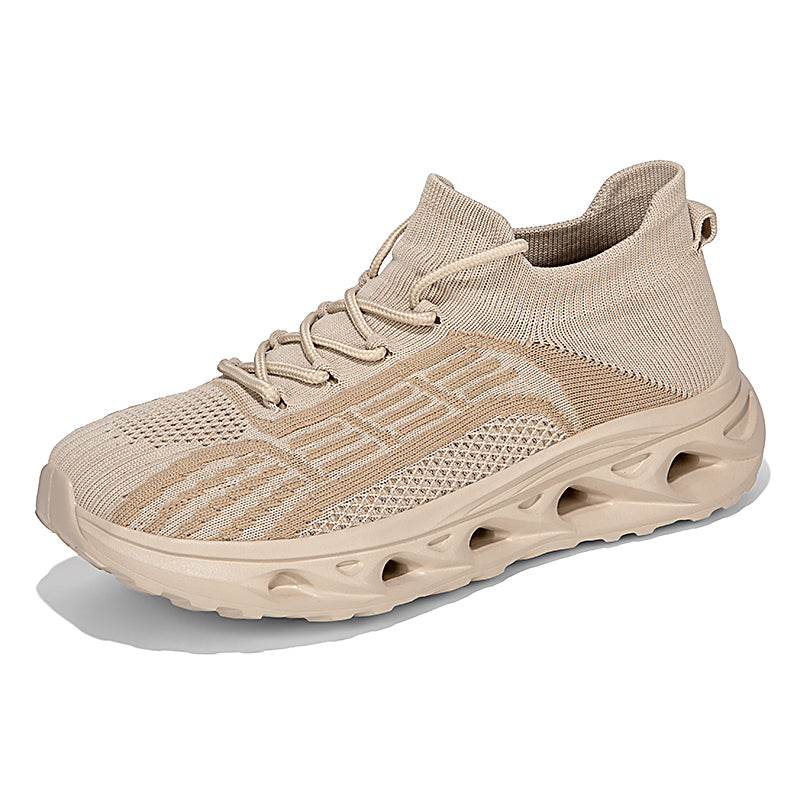 Men's Mesh Walking Shoes - Lace-Up, Cushioned, Wide Toe Box with Arch Support
