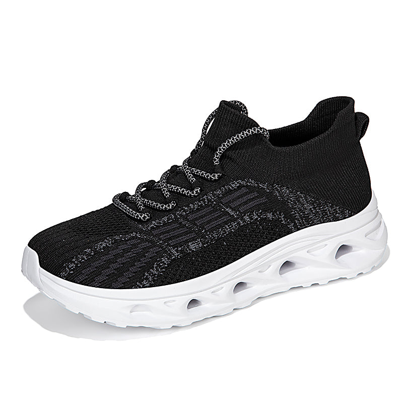 Men's Mesh Walking Shoes - Lace-Up, Cushioned, Wide Toe Box with Arch Support