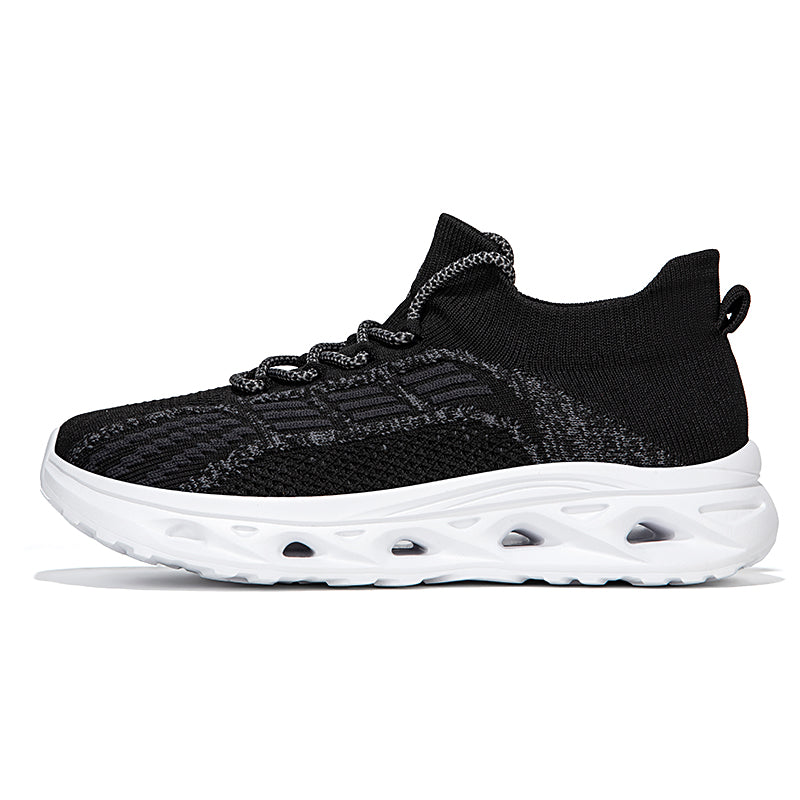Men's Mesh Walking Shoes - Lace-Up, Cushioned, Wide Toe Box with Arch Support