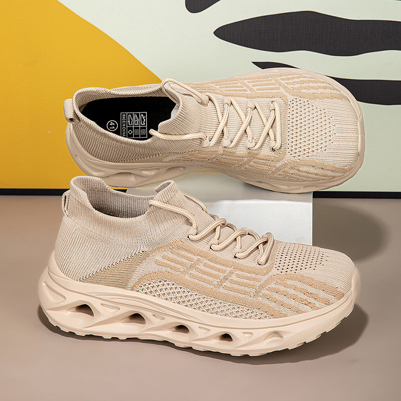 Men's Mesh Walking Shoes - Lace-Up, Cushioned, Wide Toe Box with Arch Support