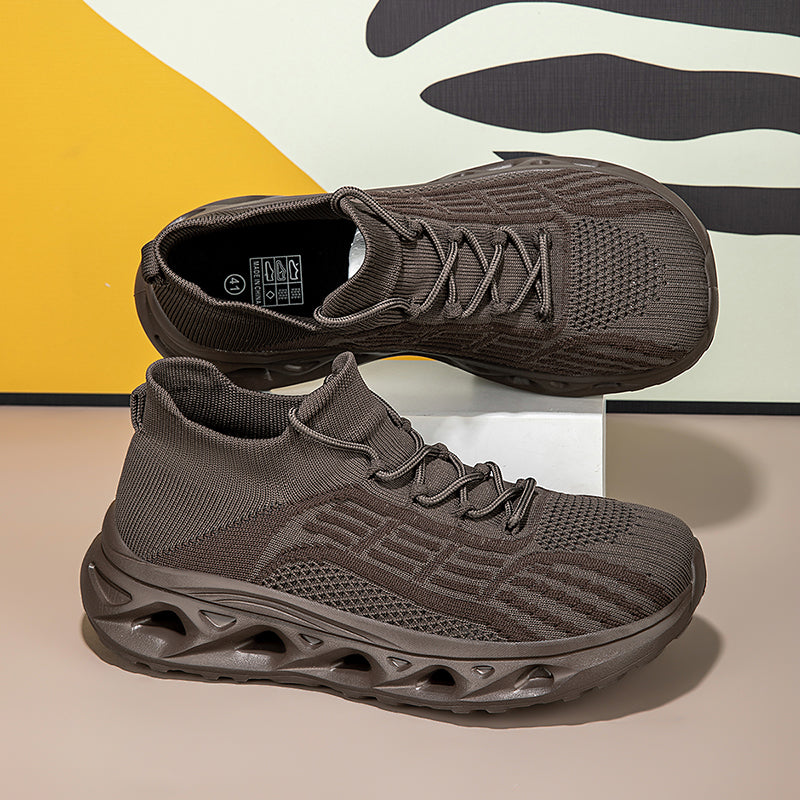 Men's Mesh Walking Shoes - Lace-Up, Cushioned, Wide Toe Box with Arch Support