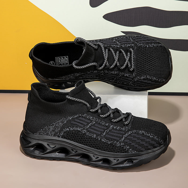 Men's Mesh Walking Shoes - Lace-Up, Cushioned, Wide Toe Box with Arch Support
