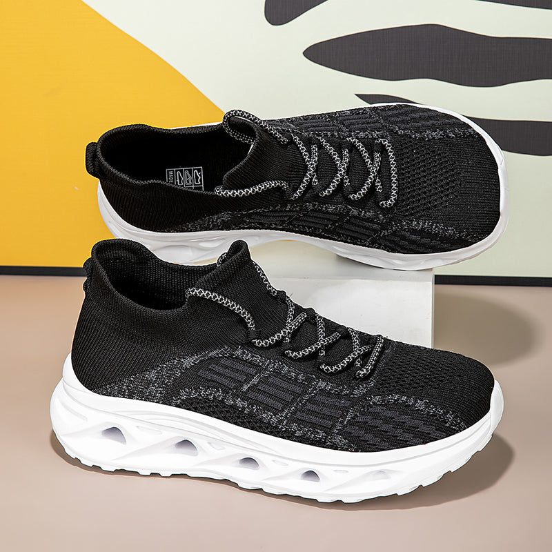 Men's Mesh Walking Shoes - Lace-Up, Cushioned, Wide Toe Box with Arch Support