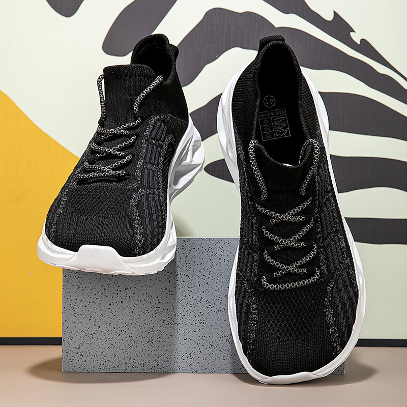 Men's Mesh Walking Shoes - Lace-Up, Cushioned, Wide Toe Box with Arch Support