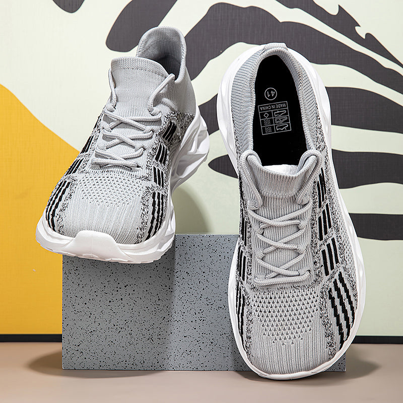 Men's Mesh Walking Shoes - Lace-Up, Cushioned, Wide Toe Box with Arch Support