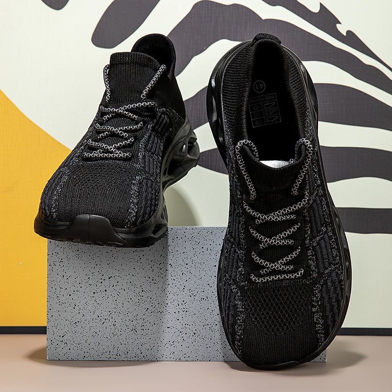 Men's Mesh Walking Shoes - Lace-Up, Cushioned, Wide Toe Box with Arch Support