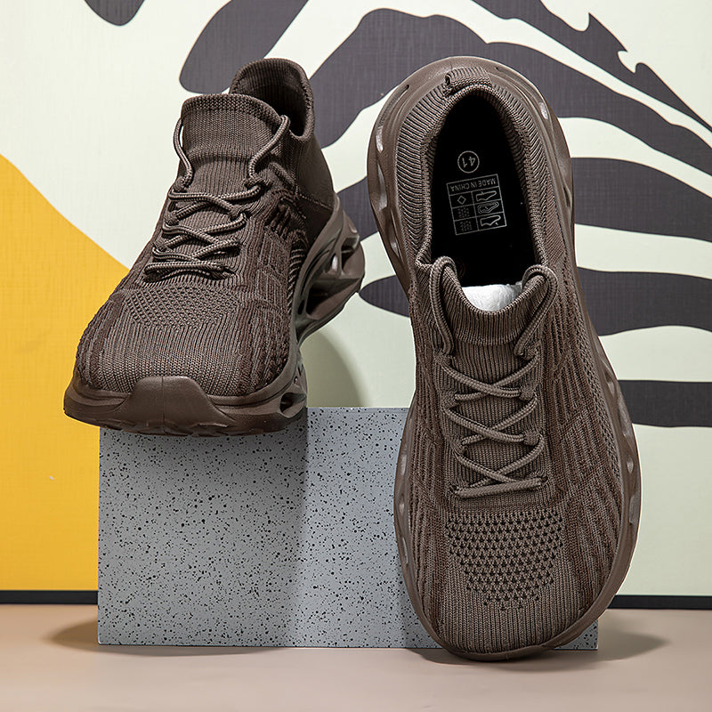 Men's Mesh Walking Shoes - Lace-Up, Cushioned, Wide Toe Box with Arch Support