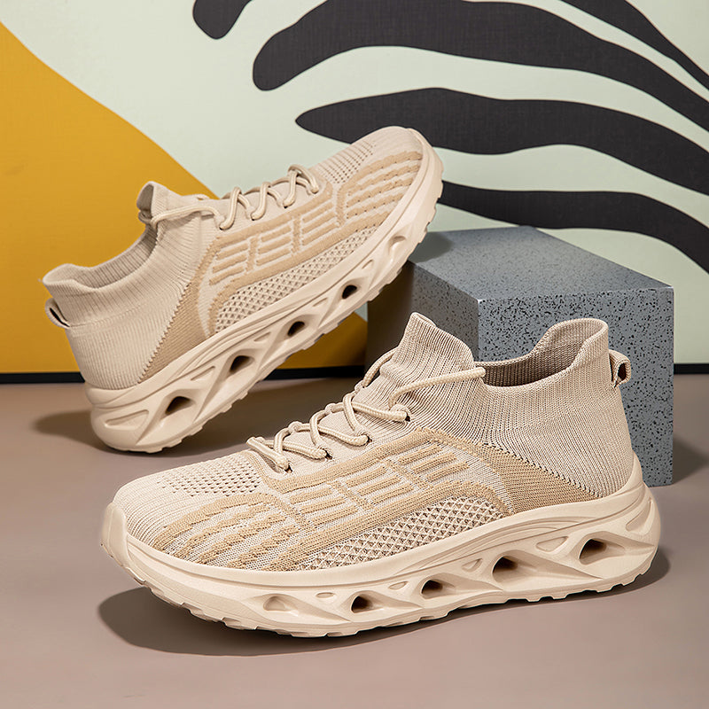 Men's Mesh Walking Shoes - Lace-Up, Cushioned, Wide Toe Box with Arch Support