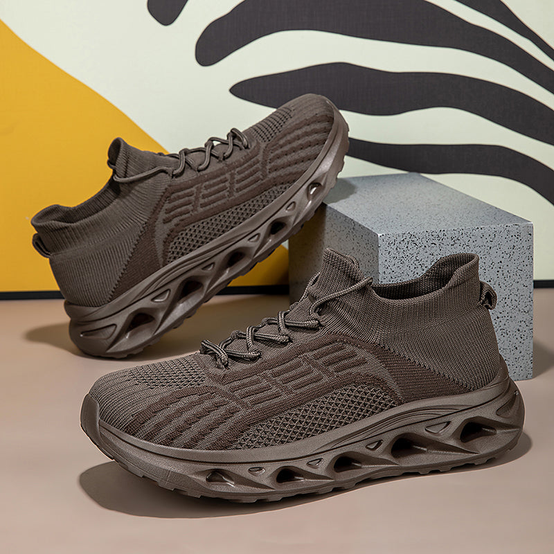 Men's Mesh Walking Shoes - Lace-Up, Cushioned, Wide Toe Box with Arch Support